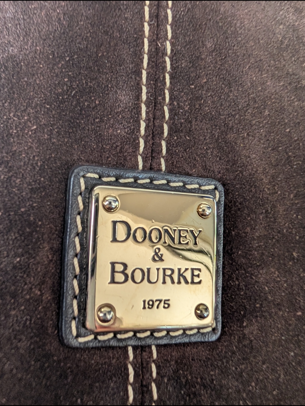 Dooney & Bourke Chocolate Brown Suede Hobo Shoulder Bag - Picture 2 of 10